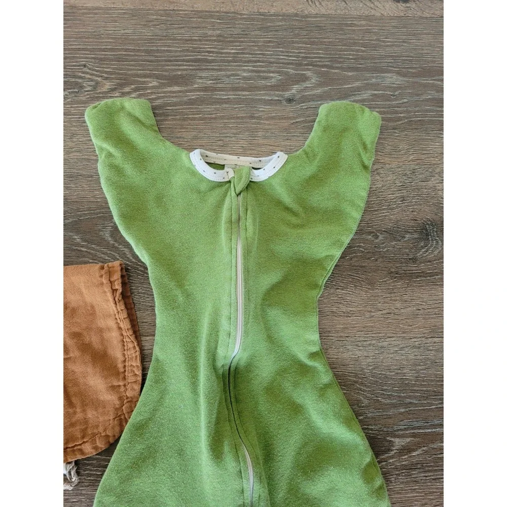 Swaddle‎ Designs Sack Small 0-3M Green & Indi Baby Burp Cloth with handle #S